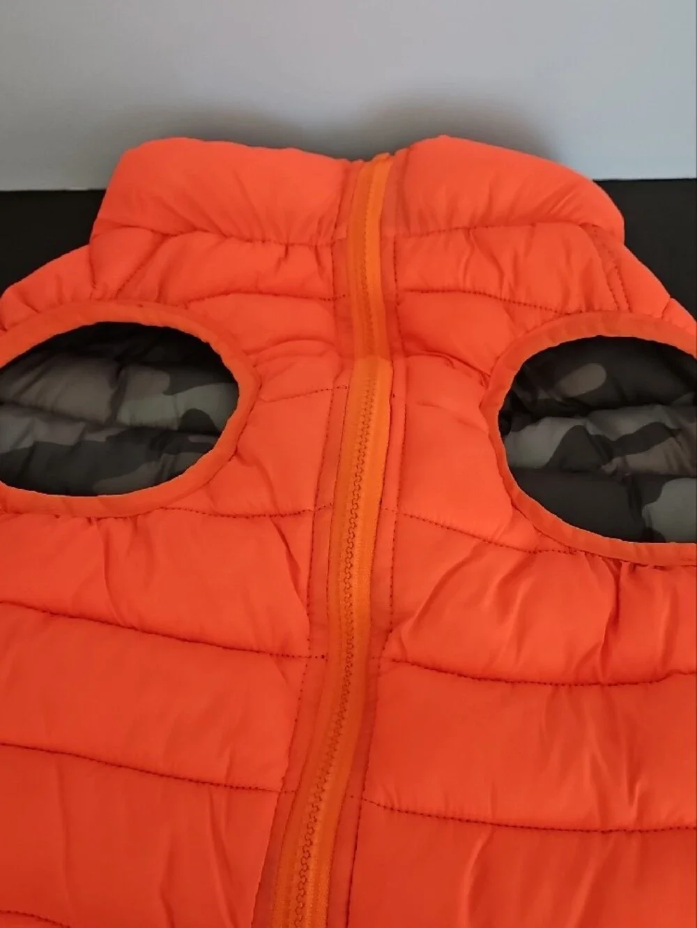 NWT Orange Quilted Dog Reversible Vest Size XL